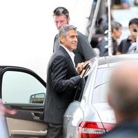 George Clooney on the set of a Mercedes Benz E300 L advert photos | Picture 78311